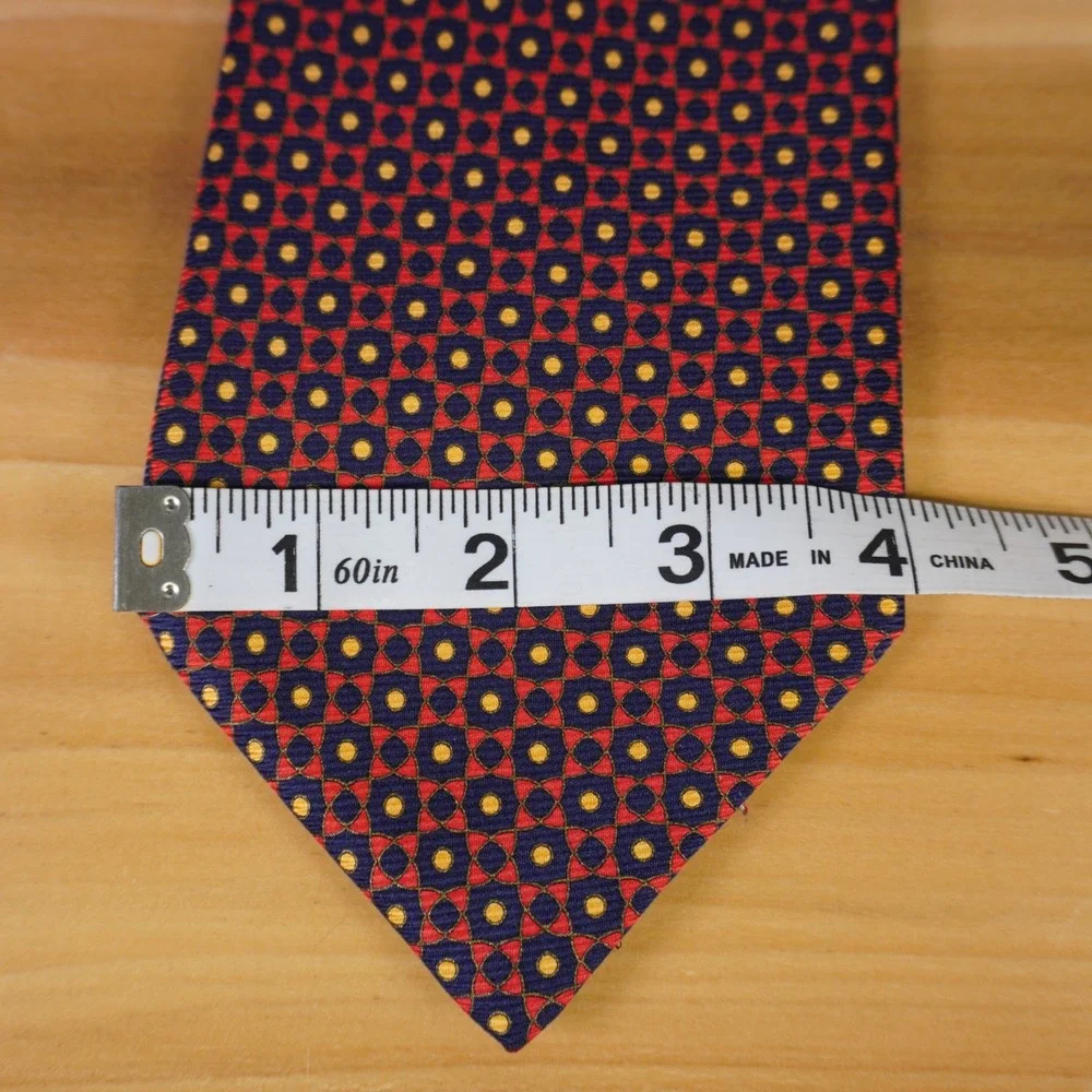 Stefano Ricci Necktie Red Geometric‎ Silk Made in Italy 4x61 Luxury Formalwear